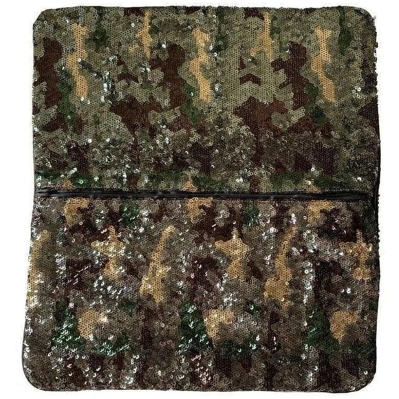 BCBGMAXAZRIA Sequin Envelope Clutch Camo - Picture 2 of 7